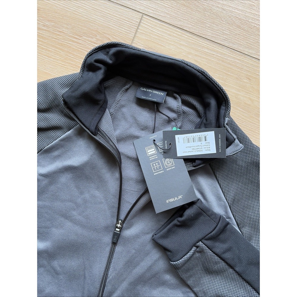 Galvin Green Mens Donald Insula Golf Jacket Full Zip Forged Iron/Black Sz Small